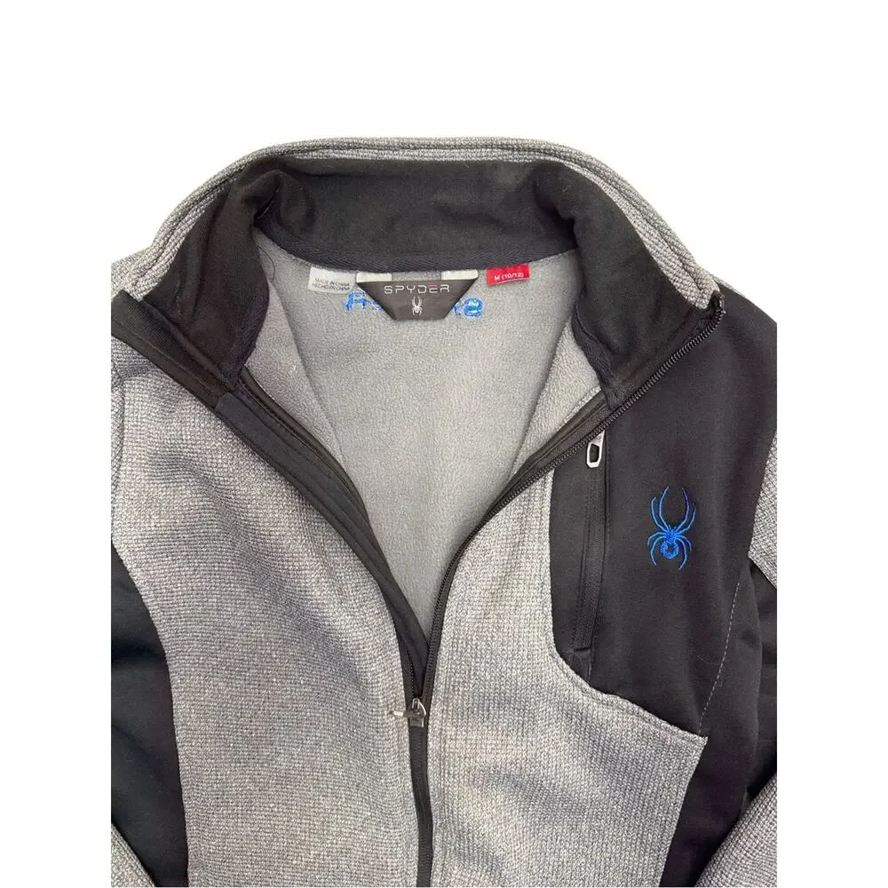 SPYDER Kids Medium (10/12) Gray Blue Full Zip Sweatshirt Jacket